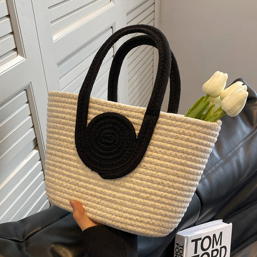 Grand Sac Cabas Tressé Femme – Grande Capacité et Élégance au Quotidien