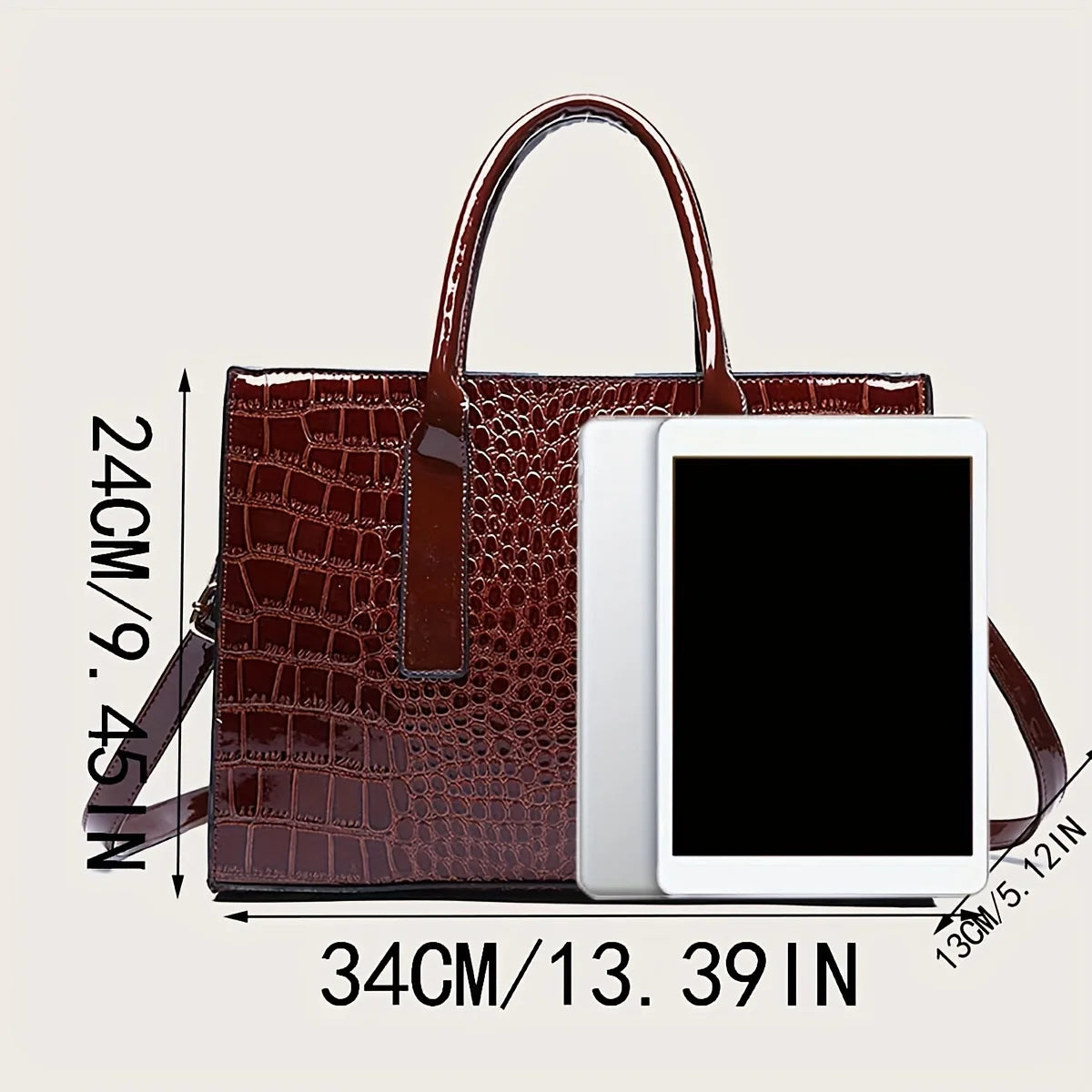 Grand Sac Cabas Femme Grande Capacité – Élégant, Fermeture Zippée, Idéal pour le Travail et le Quotidien