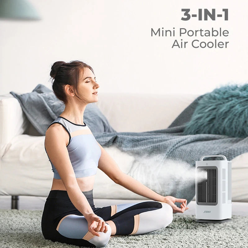 1700ml 3-IN-1 Mini Portable Air Cooler with Intelligent touch control 120 degree swing air conditioner 3-speed Household Desk