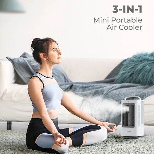 1700ml 3-IN-1 Mini Portable Air Cooler with Intelligent touch control 120 degree swing air conditioner 3-speed Household Desk