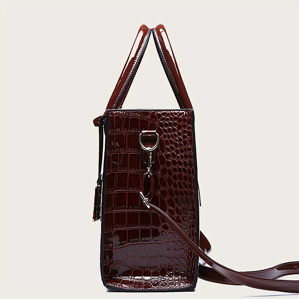 Grand Sac Cabas Femme Grande Capacité – Élégant, Fermeture Zippée, Idéal pour le Travail et le Quotidien