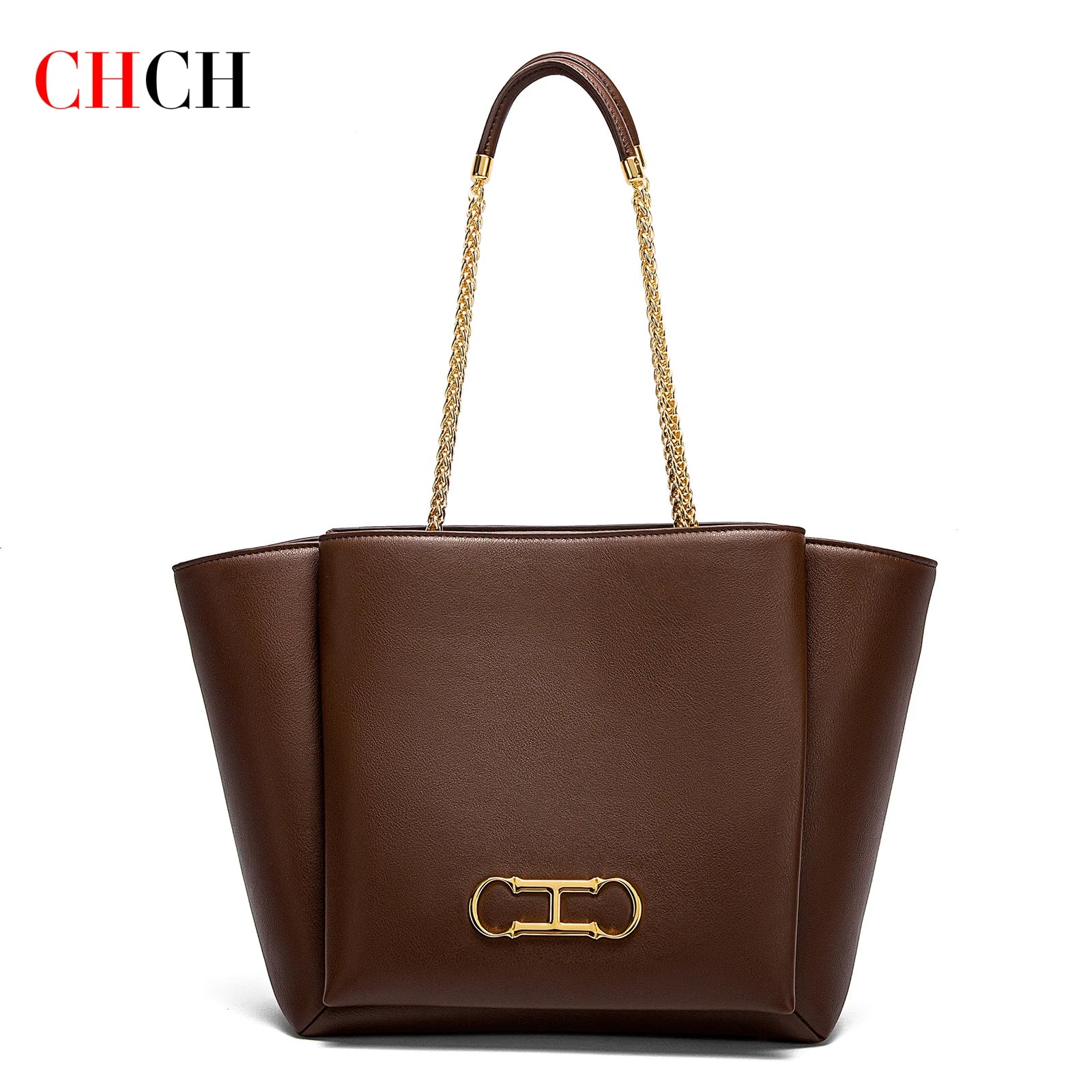 Sac Femme Printemps 2026 – Tote Marron Fermoir Magnétique Chaîne Chic