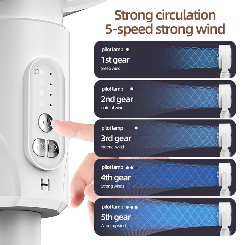 Electric Air Turbine Circulation Fan Floor-standing Fan Five-speed Adjustable Air Circulation Fan Adjustable Height Rechargeable