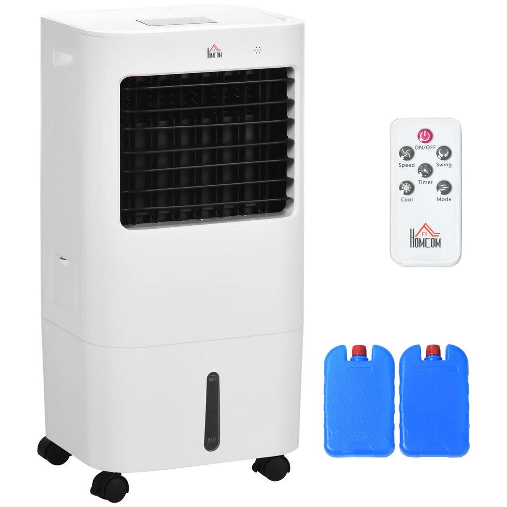 Air Cooler 3 Modes Timer Function Reelable Plastic White, Air Cooler, Cooling Fan, Water Cooling Fan