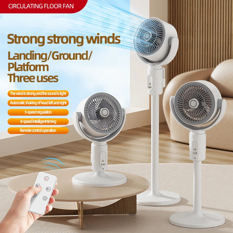Electric Air Turbine Circulation Fan Floor-standing Fan Five-speed Adjustable Air Circulation Fan Adjustable Height Rechargeable