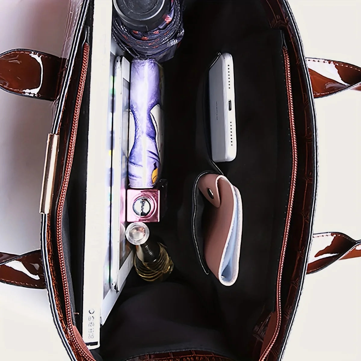 Grand Sac Cabas Femme Grande Capacité – Élégant, Fermeture Zippée, Idéal pour le Travail et le Quotidien