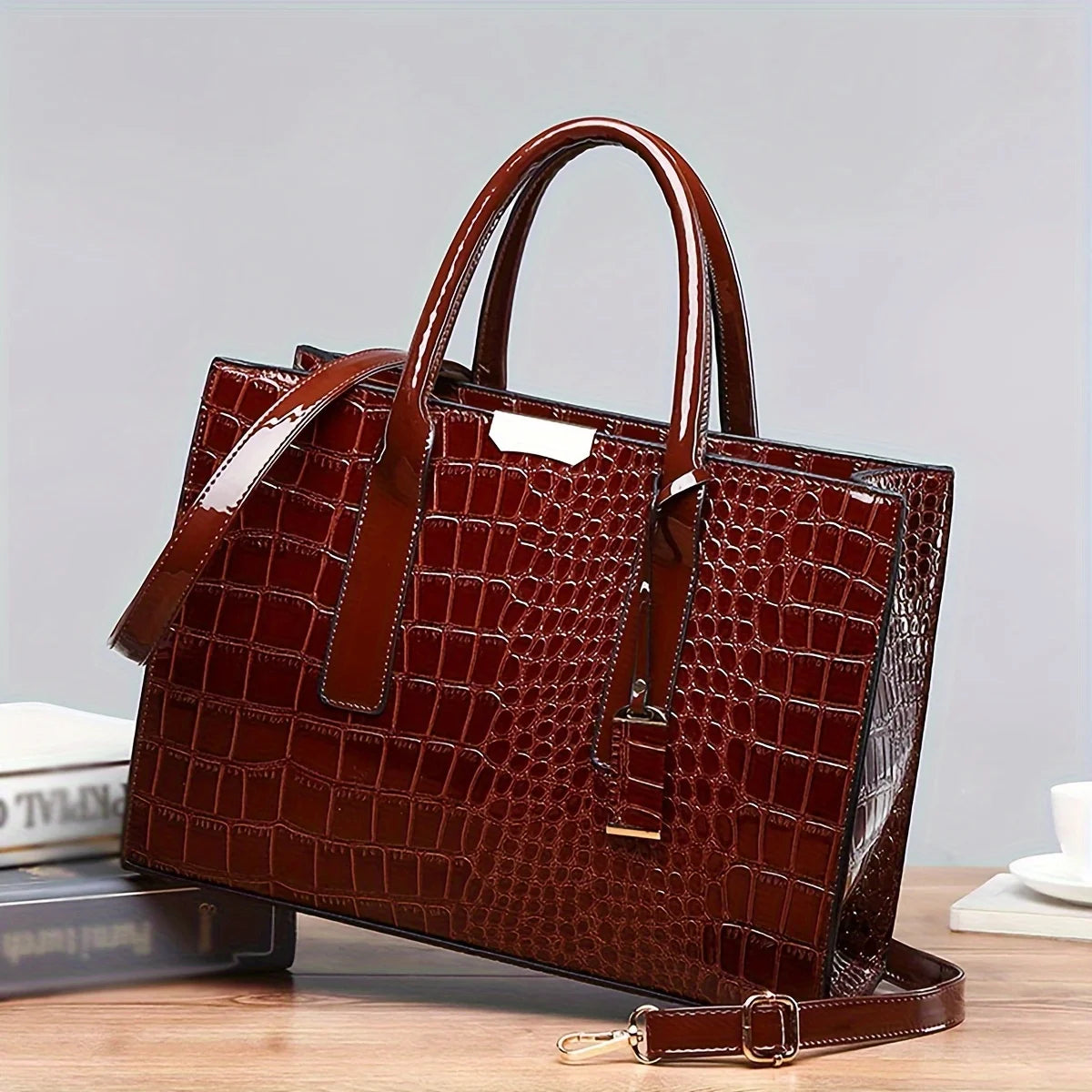 Grand Sac Cabas Femme Grande Capacité – Élégant, Fermeture Zippée, Idéal pour le Travail et le Quotidien