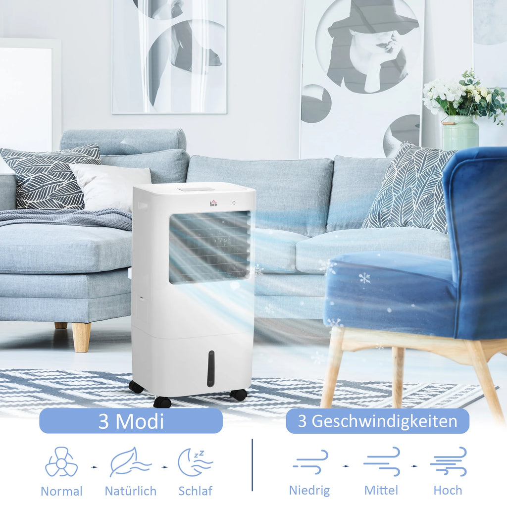 Air Cooler 3 Modes Timer Function Reelable Plastic White, Air Cooler, Cooling Fan, Water Cooling Fan