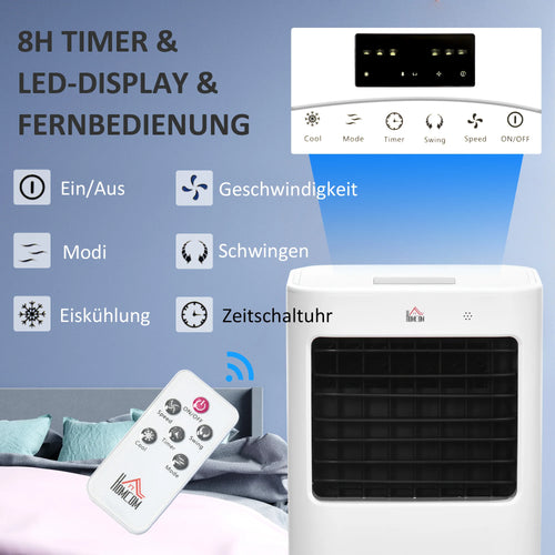 Air Cooler 3 Modes Timer Function Reelable Plastic White, Air Cooler, Cooling Fan, Water Cooling Fan