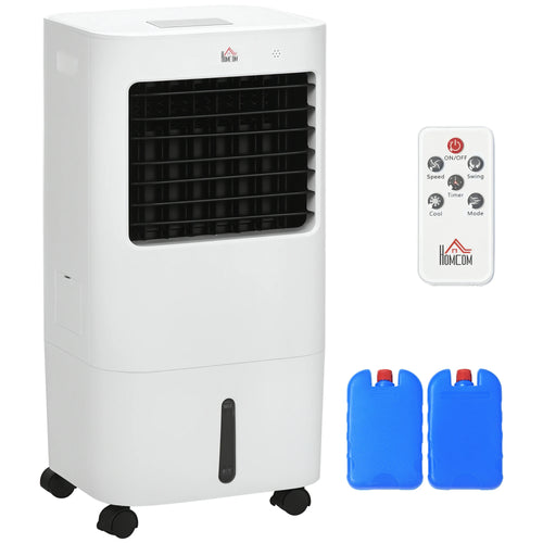 Air Cooler 3 Modes Timer Function Reelable Plastic White, Air Cooler, Cooling Fan, Water Cooling Fan