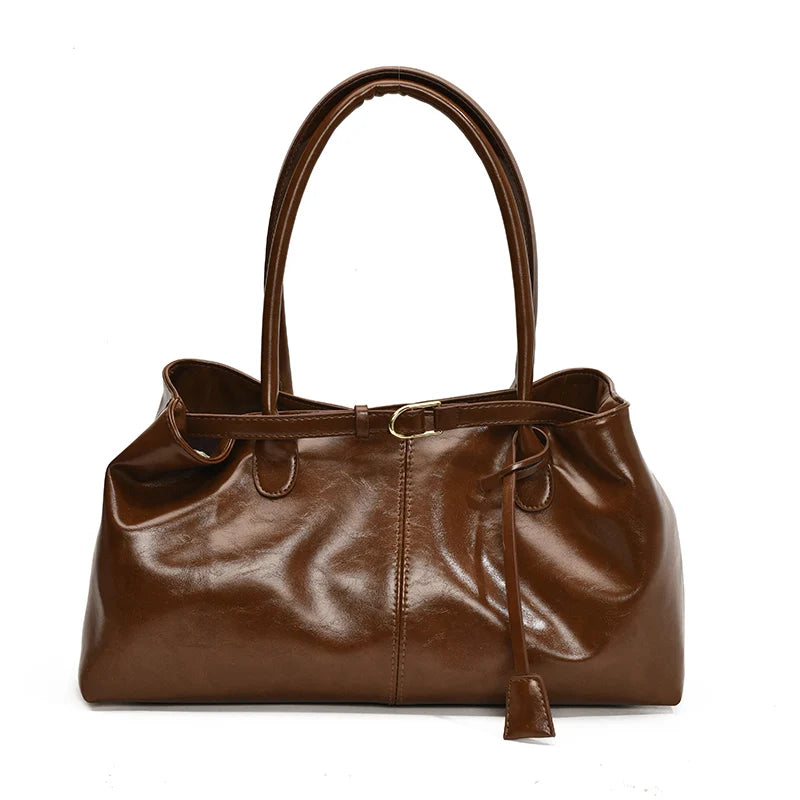 Sac hobo en cuir PU vintage, grand sac à main souple avec poignée, idéal pour le travail, le shopping et les voyages.
