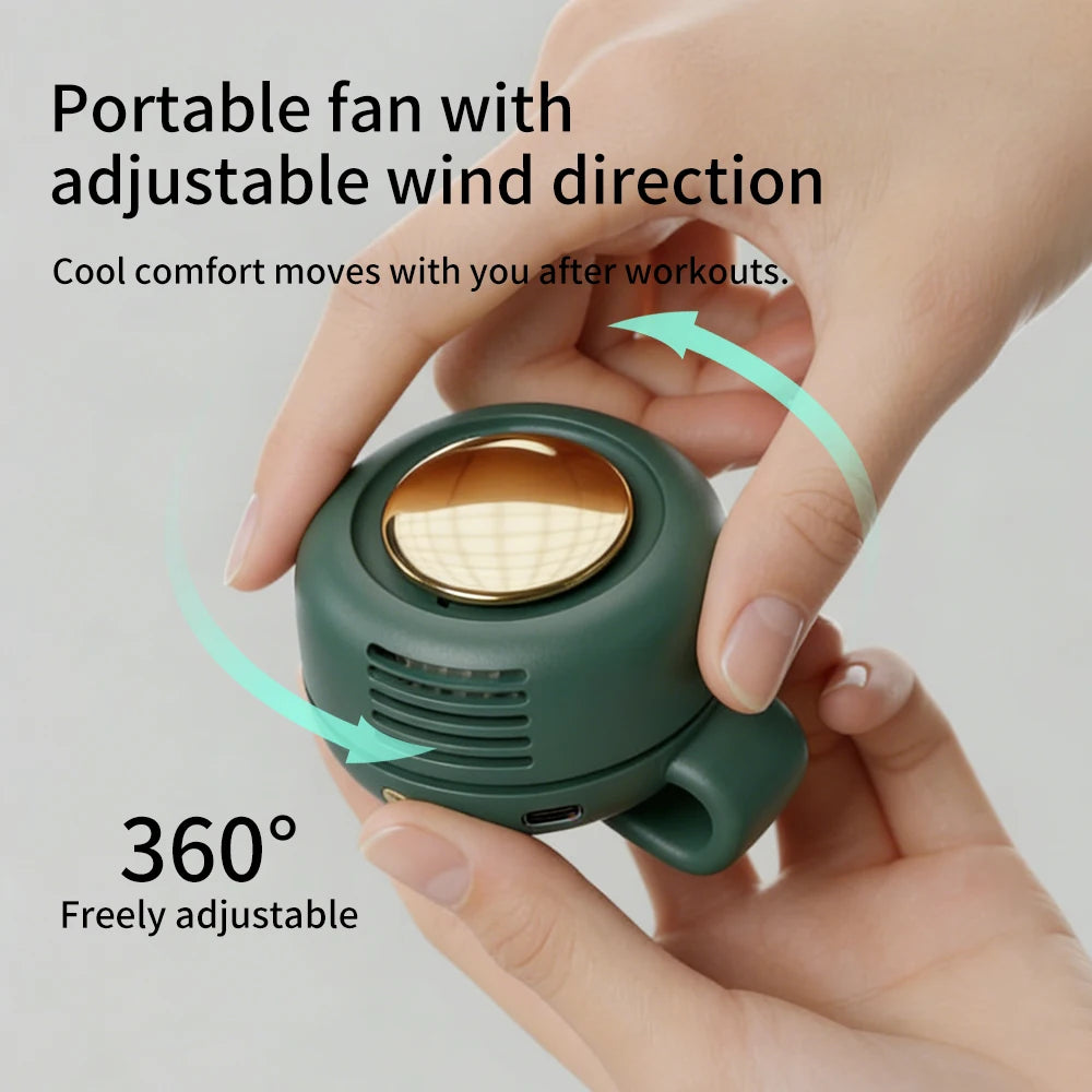 Portable Neck Waist Fan Mini Clip Fan Electric Air Cooling Fan 900mah USB Bladeless Fan Portable Air Cooler for Outdoor Home