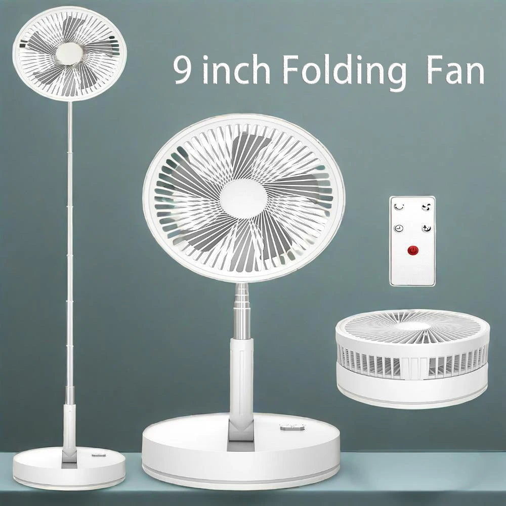 Telescopic Folding Desk Fan With 7200 mAh Wireless USB Rechargeable Adjustable Height Timing Remote control Fans
