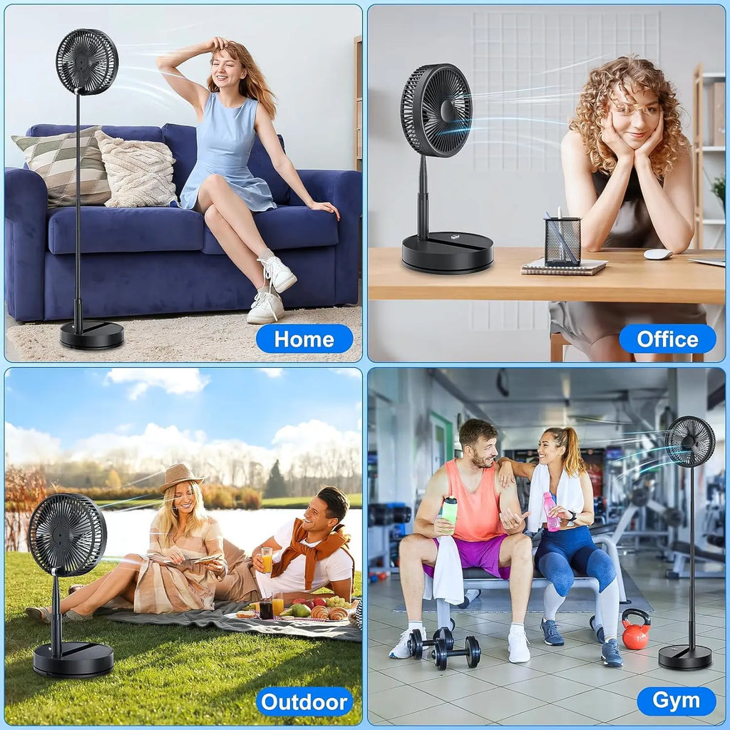 Portable Silent Charging Long-life Mini USB Desktop Fan With Telescopic And Folding Floor-standing Household Electric Fan