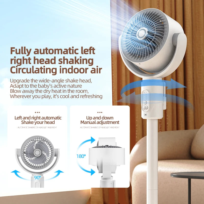 Electric Air Turbine Circulation Fan Floor-standing Fan Five-speed Adjustable Air Circulation Fan Adjustable Height Rechargeable
