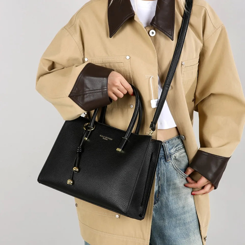Sac Bandoulière Femme Designer – Cuir Véritable Style Multi-Niveaux