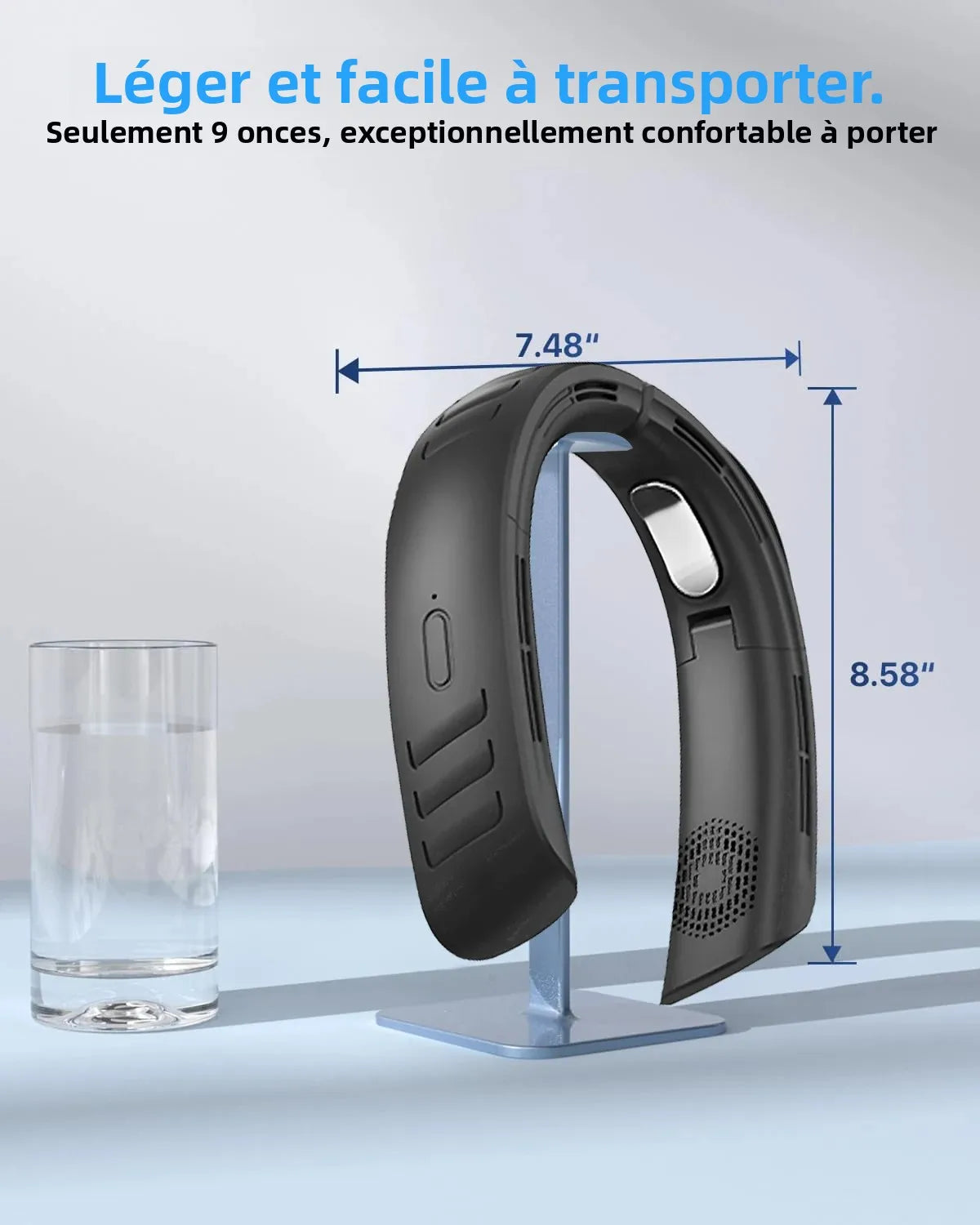 Hanging Neck Fan Portable Bladeless Air Cooler Outdoor Wearable Hands-Free Fan 6000mAh Rechargeable Neck Air Conditioner
