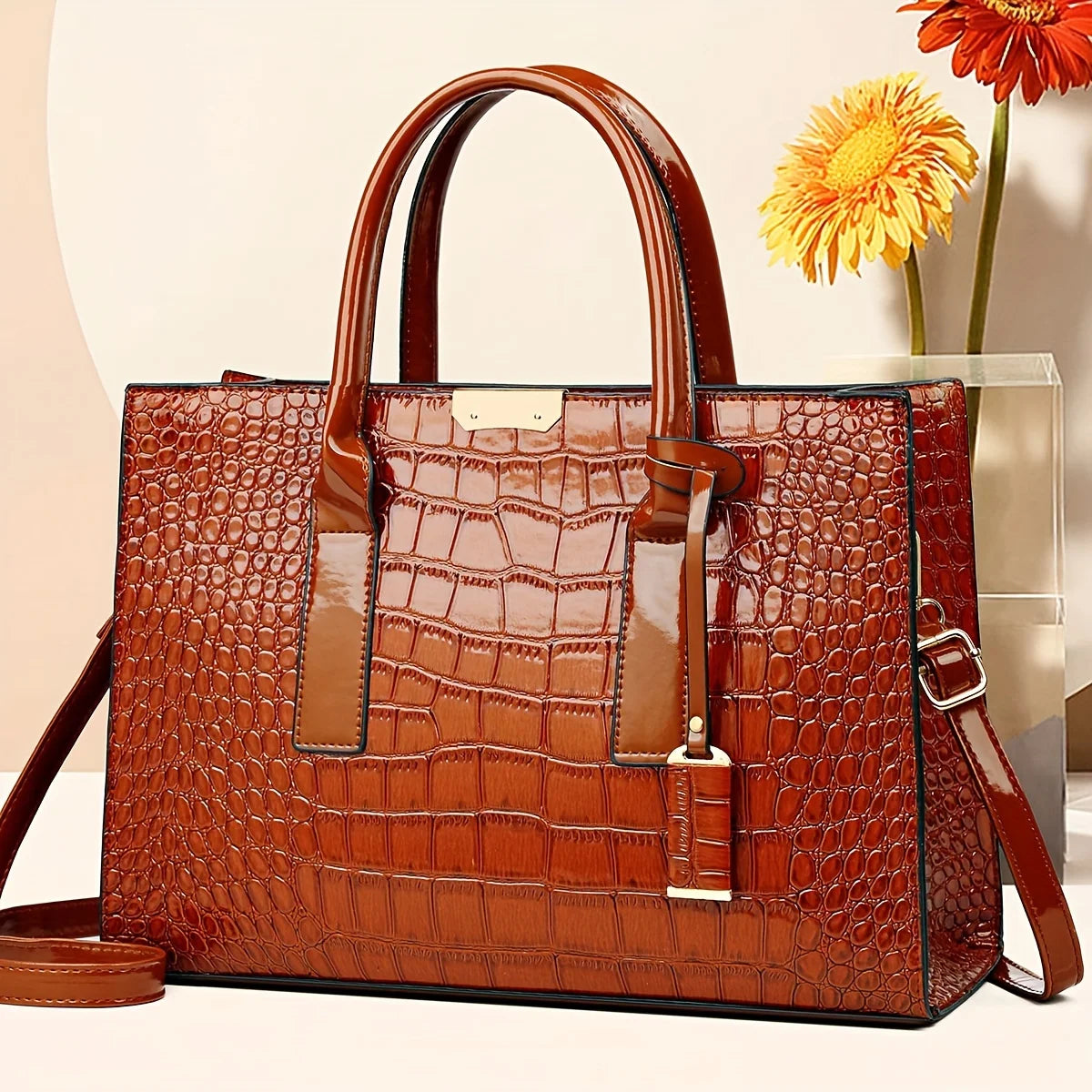 Grand Sac Cabas Femme Grande Capacité – Élégant, Fermeture Zippée, Idéal pour le Travail et le Quotidien
